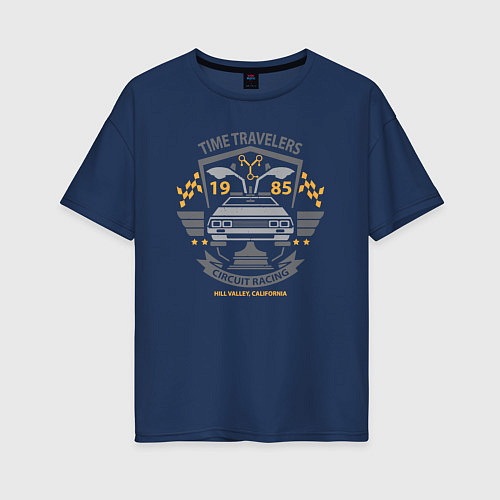 Женская футболка оверсайз Путешественники во времени / Тёмно-синий – фото 1