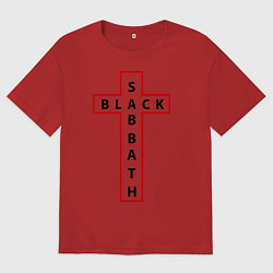 Футболка оверсайз женская Black Sabbath, цвет: красный