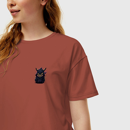 Женская футболка оверсайз Pikachu ninja / Кирпичный – фото 3