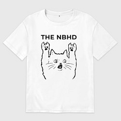 Футболка оверсайз женская The Neighbourhood - rock cat, цвет: белый