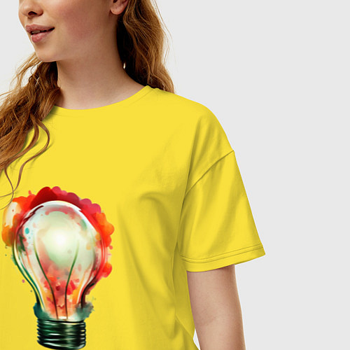Женская футболка оверсайз Лампочка Ильича / Желтый – фото 3