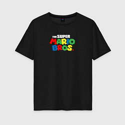 Футболка оверсайз женская The Super Mario Bros Братья Супер Марио, цвет: черный