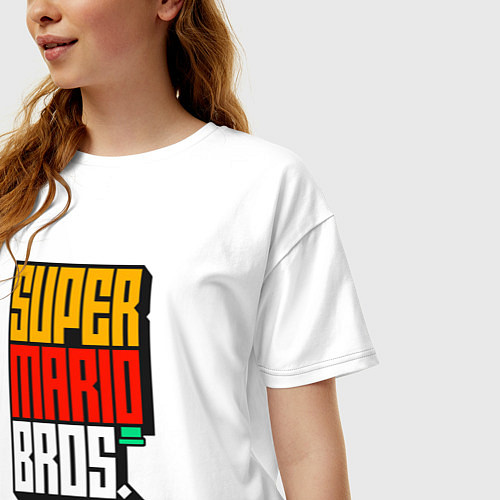Женская футболка оверсайз Братья Супер Марио The Super Mario Bros / Белый – фото 3
