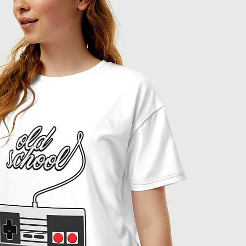 Женская футболка оверсайз Джойстик / Белый – фото 3