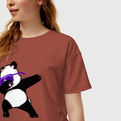 Футболка оверсайз женская Dab panda, цвет: кирпичный — фото 2