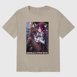 Футболка оверсайз женская Кафка с узи, цвет: миндальный