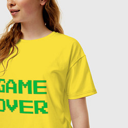 Футболка оверсайз женская Серо-зеленый game over, цвет: желтый — фото 2