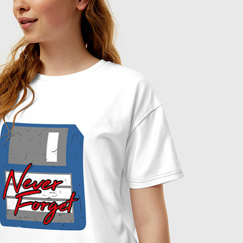Женская футболка оверсайз Никогда не забуду / Белый – фото 3