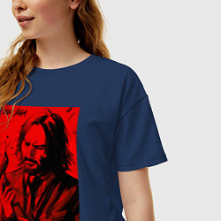 Футболка оверсайз женская John Wick Baba Yaga art, цвет: тёмно-синий — фото 2