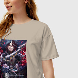 Футболка оверсайз женская Honkai Star Rail за стеклом, цвет: миндальный — фото 2