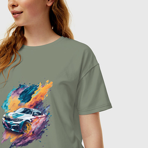 Женская футболка оверсайз BMW-1 / Авокадо – фото 3