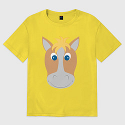 Футболка оверсайз женская Мордашка лошадки, цвет: желтый