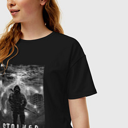 Футболка оверсайз женская Stalker thunderstorm, цвет: черный — фото 2