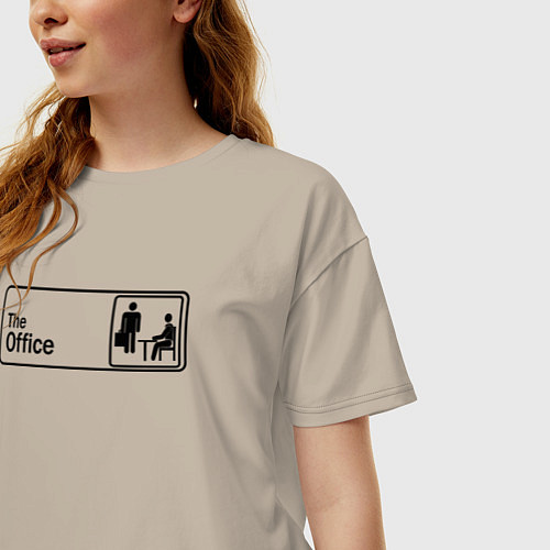 Женская футболка оверсайз Office / Миндальный – фото 3