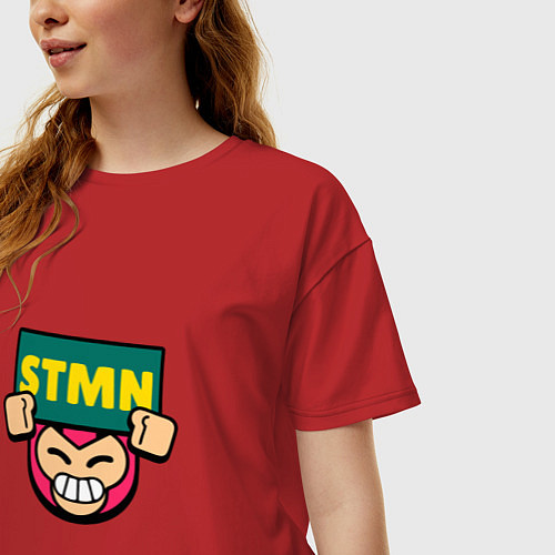 Женская футболка оверсайз Значок болельщика Stmn Brawl Stars / Красный – фото 3