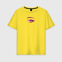 Футболка оверсайз женская Аниме глаз в полутонах, цвет: желтый
