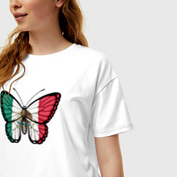 Футболка оверсайз женская Мексика бабочка, цвет: белый — фото 2
