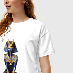 Футболка оверсайз женская Фараон синий, цвет: белый — фото 2