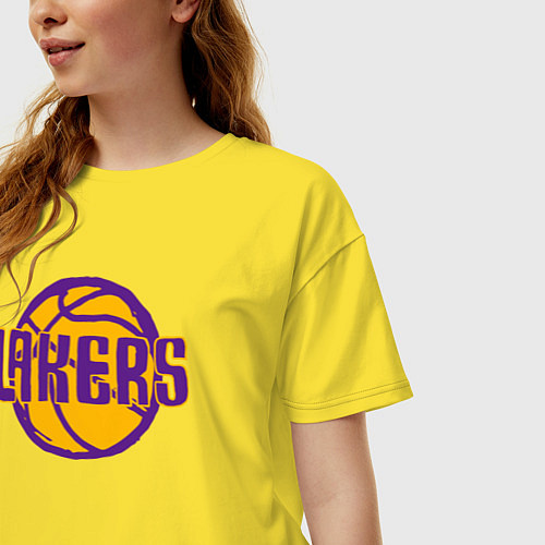 Женская футболка оверсайз Lakers ball / Желтый – фото 3