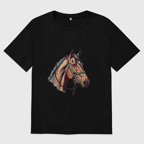 Женская футболка оверсайз Коняка скакуняка / Черный – фото 1