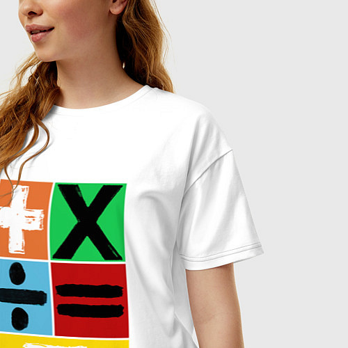 Женская футболка оверсайз Математическая эра Эда Ширана / Белый – фото 3