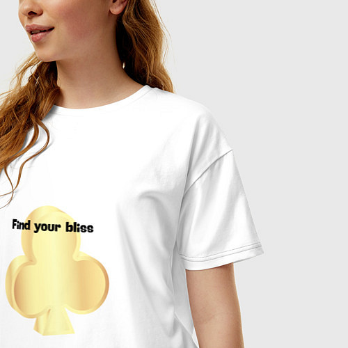 Женская футболка оверсайз Find your bliss / Белый – фото 3