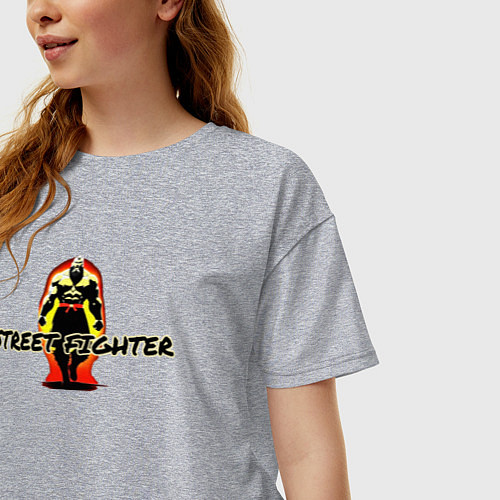Женская футболка оверсайз Street Fighter / Меланж – фото 3