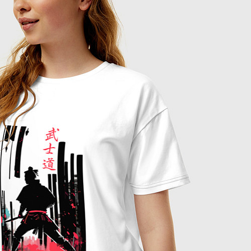 Женская футболка оверсайз Бусидо - кодекс самурая - путь война / Белый – фото 3