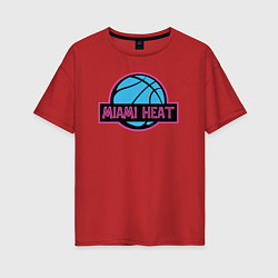 Футболка оверсайз женская Miami Heat team, цвет: красный