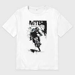 Футболка оверсайз женская Mountain bike - extreme, цвет: белый