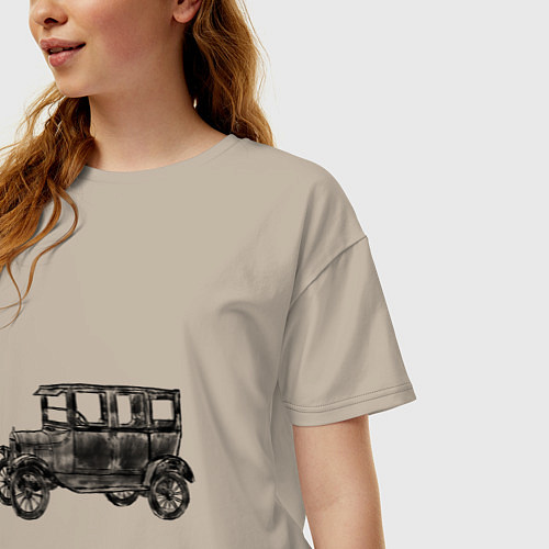 Женская футболка оверсайз Ford Model T / Миндальный – фото 3