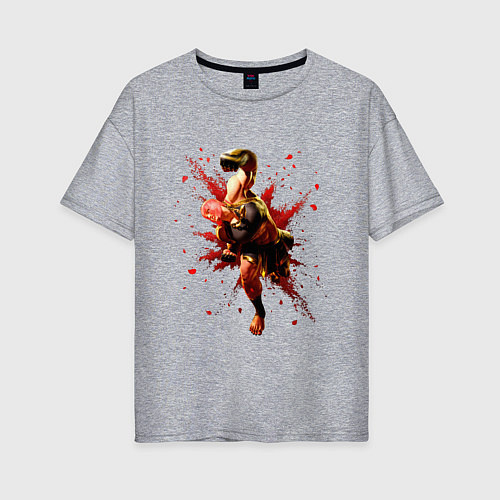 Женская футболка оверсайз Street Fighter 6 Marisa / Меланж – фото 1