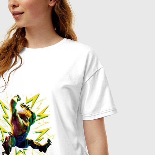 Женская футболка оверсайз Street Fighter 6 Blanka / Белый – фото 3