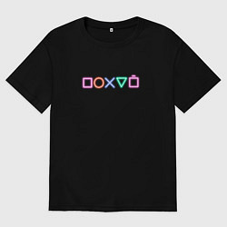 Футболка оверсайз женская По*уй - неон, цвет: черный