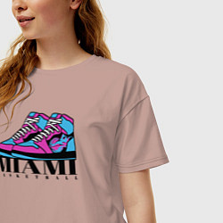 Футболка оверсайз женская Basketball Miami, цвет: пыльно-розовый — фото 2