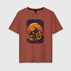 Футболка оверсайз женская Vintage Harley Tribute, цвет: кирпичный