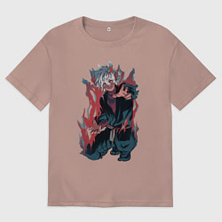 Футболка оверсайз женская Огненный Габимару, цвет: пыльно-розовый