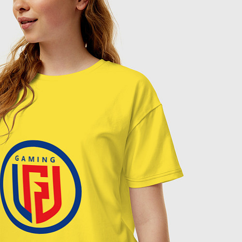 Женская футболка оверсайз PSG LGD logo / Желтый – фото 3