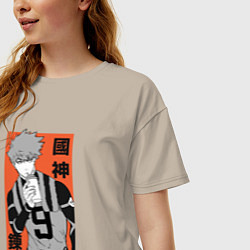 Футболка оверсайз женская Кунигами, цвет: миндальный — фото 2