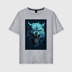 Футболка оверсайз женская Blue wolf, цвет: меланж