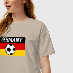 Футболка оверсайз женская Football Germany, цвет: миндальный — фото 2