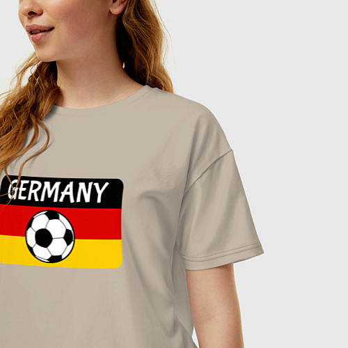 Женская футболка оверсайз Football Germany / Миндальный – фото 3