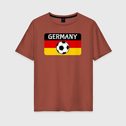 Футболка оверсайз женская Football Germany, цвет: кирпичный