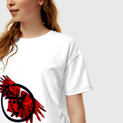 Футболка оверсайз женская Знак Велеса - филин, цвет: белый — фото 2