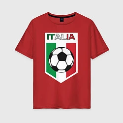 Футболка оверсайз женская Футбол Италии, цвет: красный