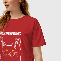 Футболка оверсайз женская The Offspring rock cat, цвет: красный — фото 2