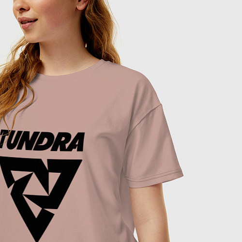 Женская футболка оверсайз Tundra esports logo / Пыльно-розовый – фото 3