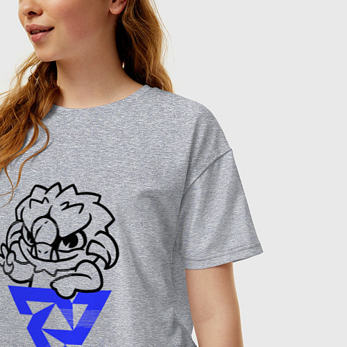 Женская футболка оверсайз Тундра Испортс Динозавр / Меланж – фото 3