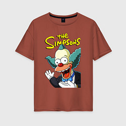 Футболка оверсайз женская Krusty the clown, цвет: кирпичный