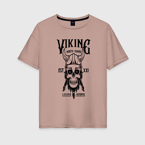 Женская футболка оверсайз Викинг Воин / Пыльно-розовый – фото 1